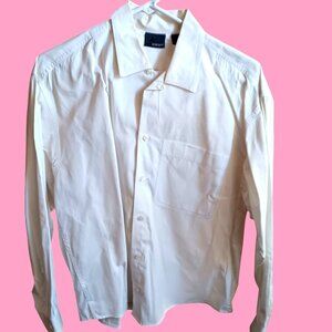 Lizwear Medium Womens White Long-Sleeve Button-Up Shirt 100% Cotton